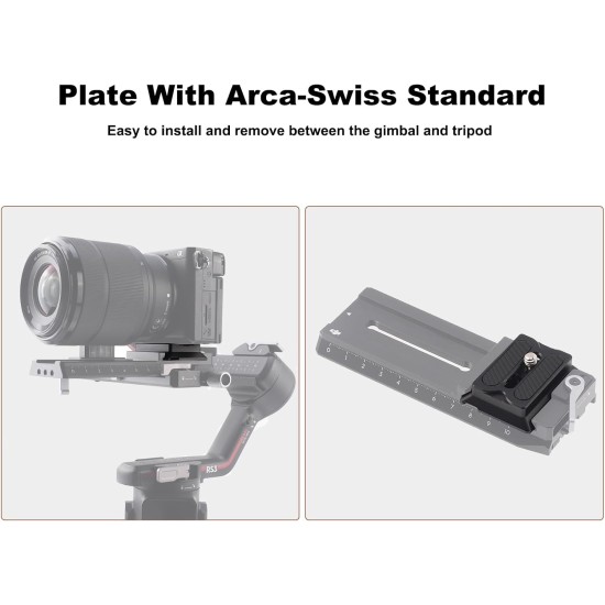 Quick Release Plate for DJI Ronin RS 2/RSC 2/RS 3/RS 3 Pro/RS 4 /RS 4 Pro/RS 4